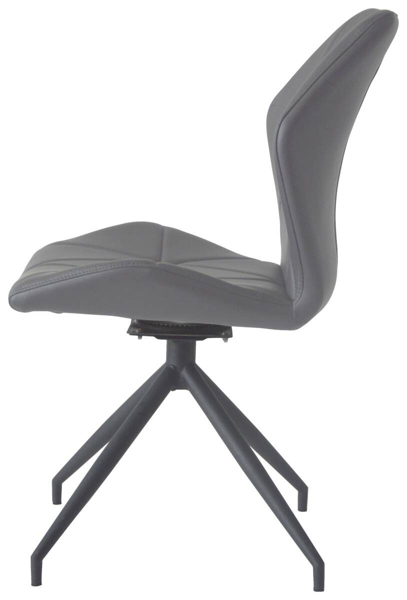 Stuhl IMKE 2er-Set grau schwarz Kunstleder Metall B/H/T: ca. 52x90,5x62 cm