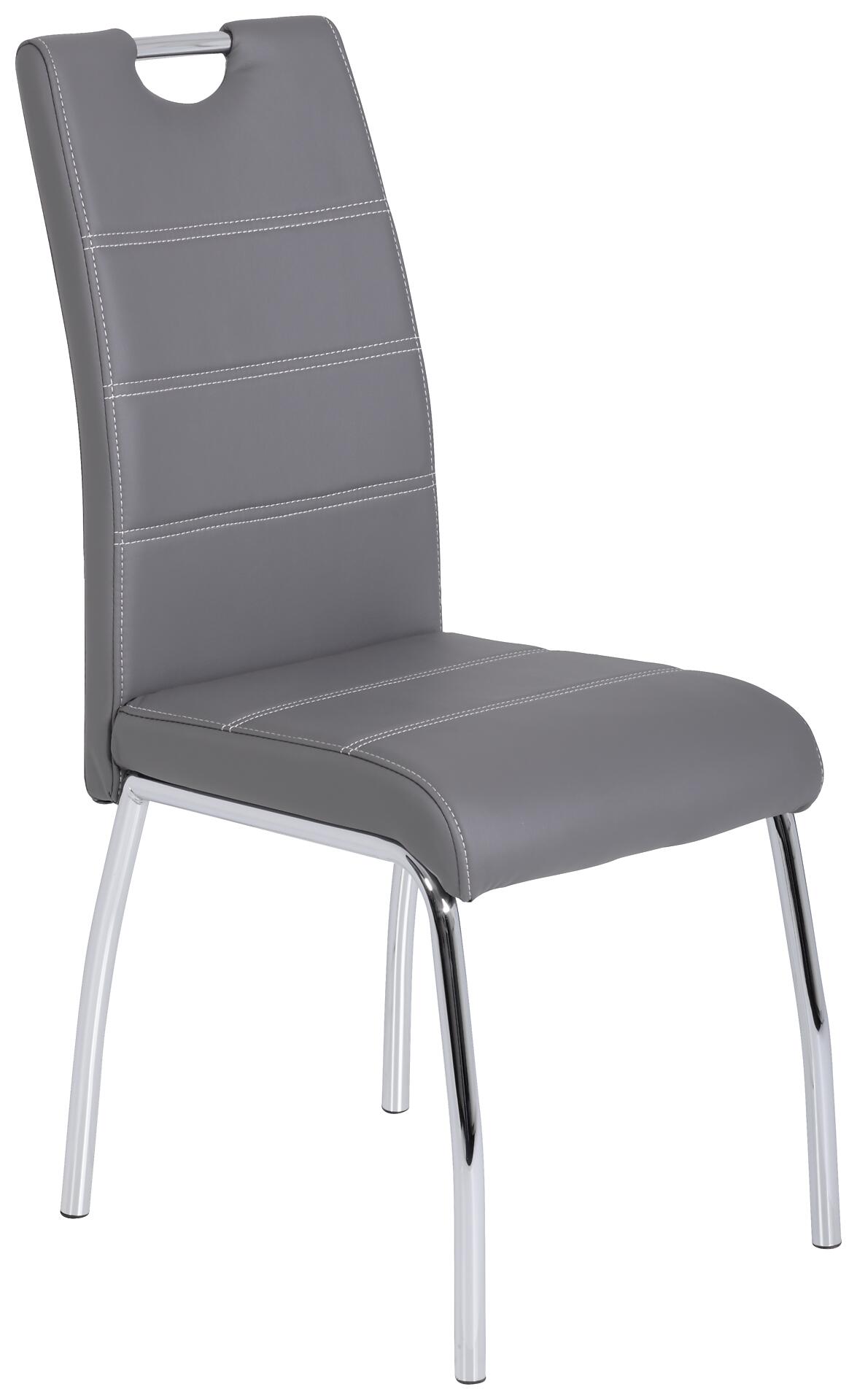 Stuhl Susi 4er Set grau Kunstleder B/H/T: ca. 44x98x61 cm