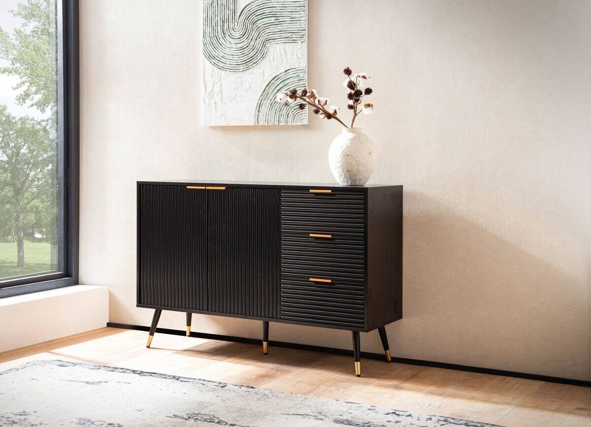 Sideboard schwarz B/H/T: ca. 120x80x40 cm