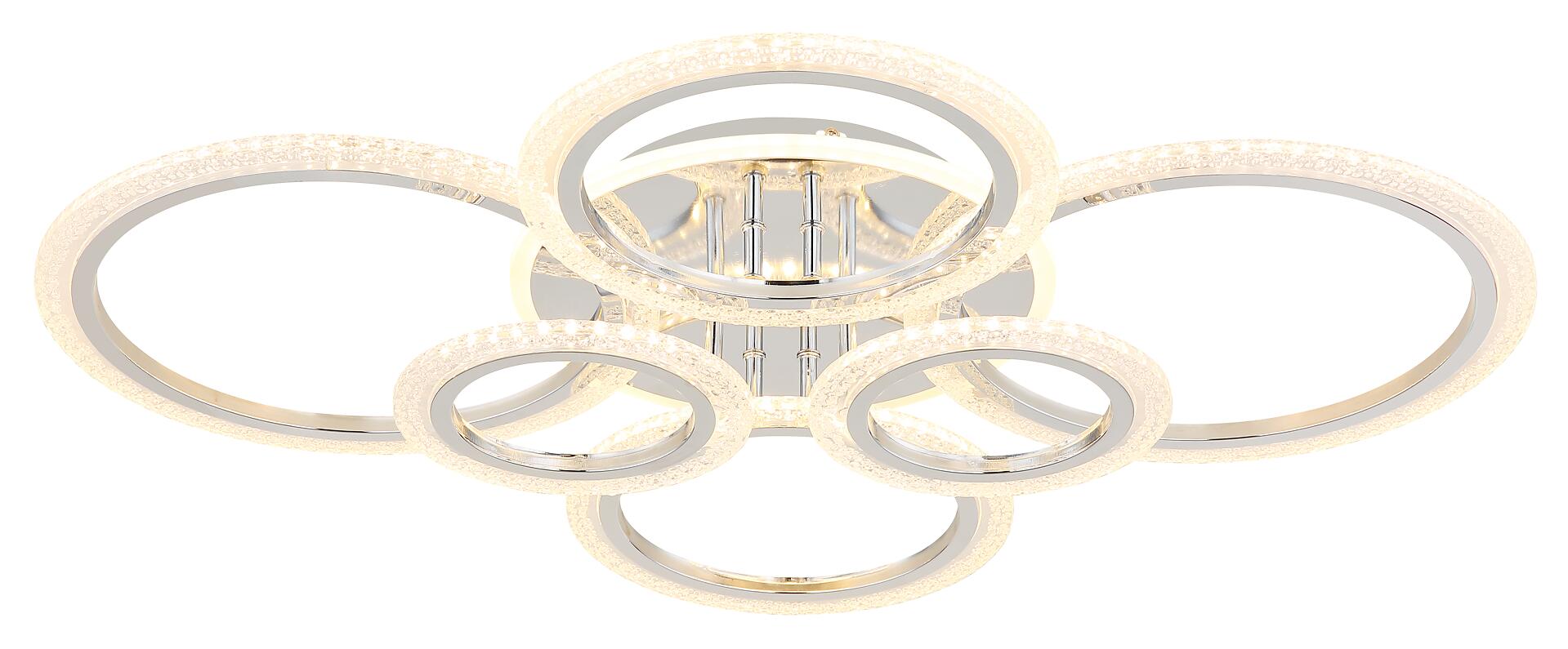 GLOBO LED-Deckenleuchte Chrom klar Kunststoff Metall B/H/L: ca. 60,5x11,5x78 cm 1 Brennstellen