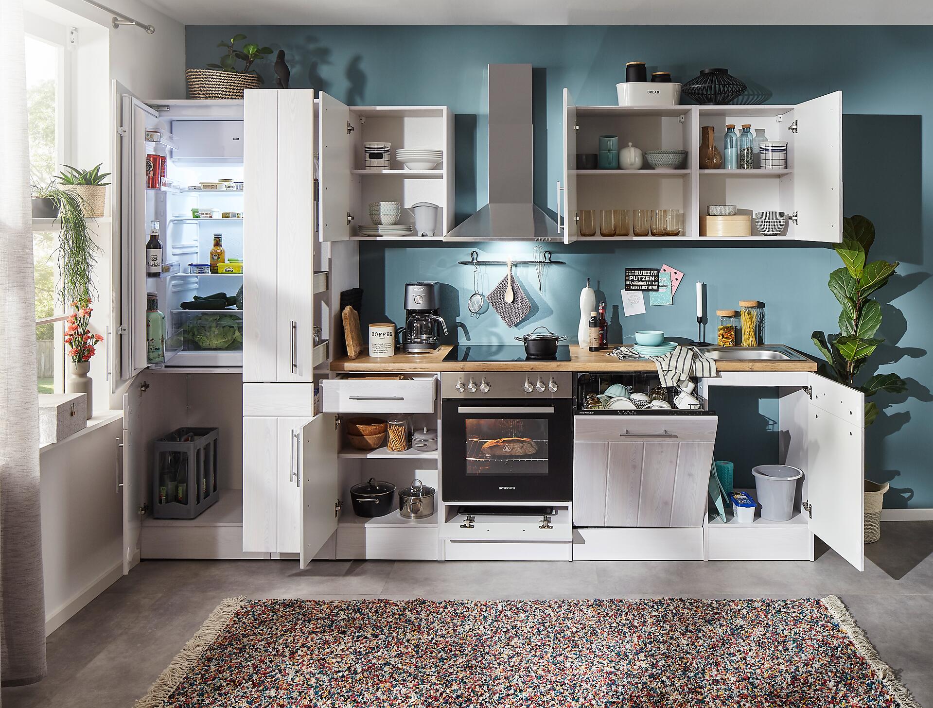 Respekta Küchenblock Premium weiß matt B/H/T: ca. 310x211x60 cm