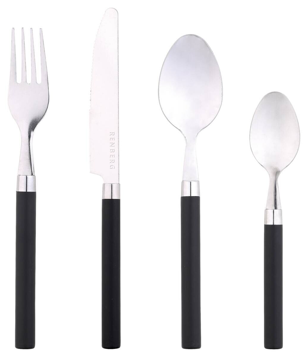 RENBERG Besteckset HAPPIE BLACK schwarz Edelstahl 24 tlg.
