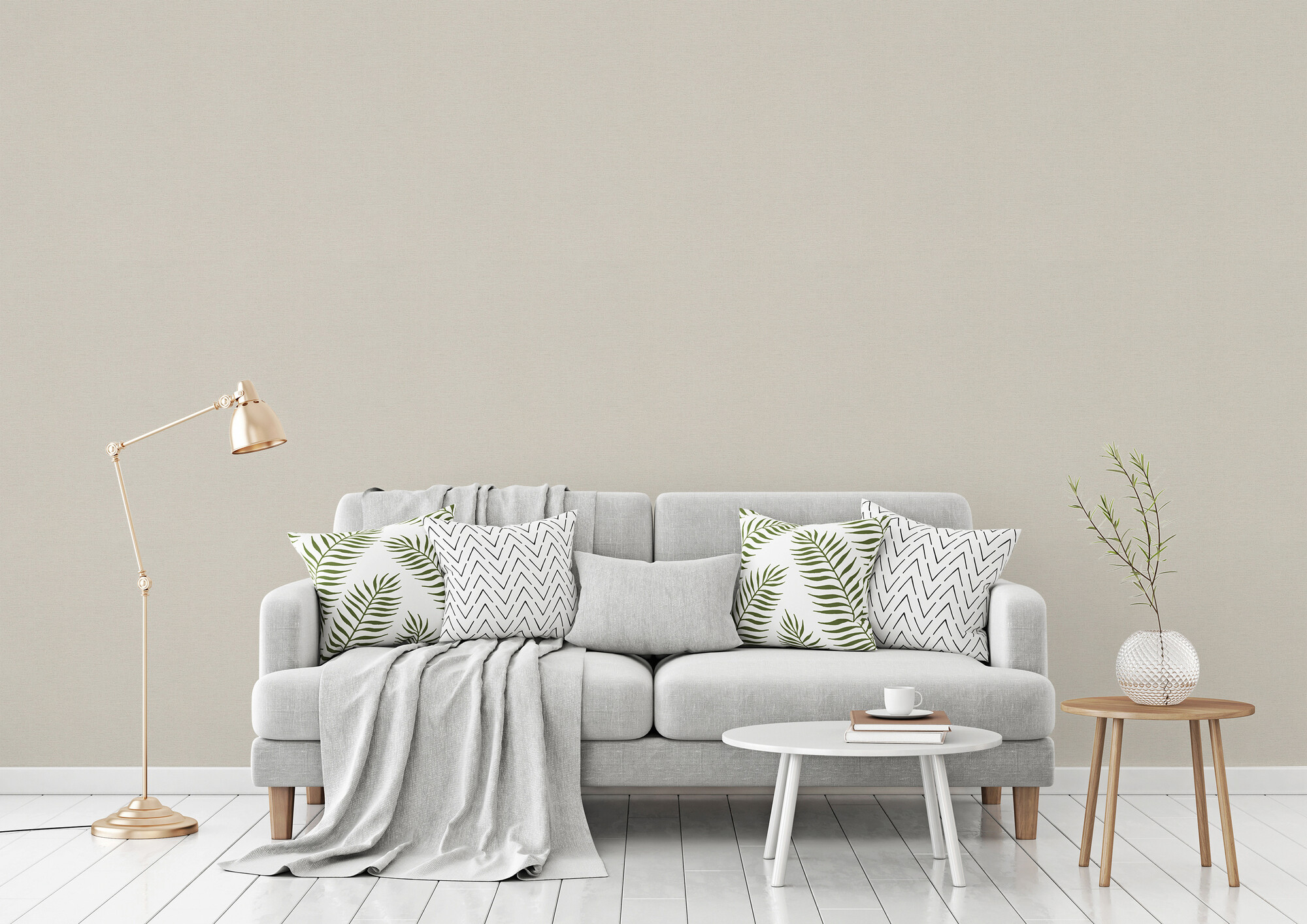 Vliestapete Uni beige B/L: ca. 53x1005 cm