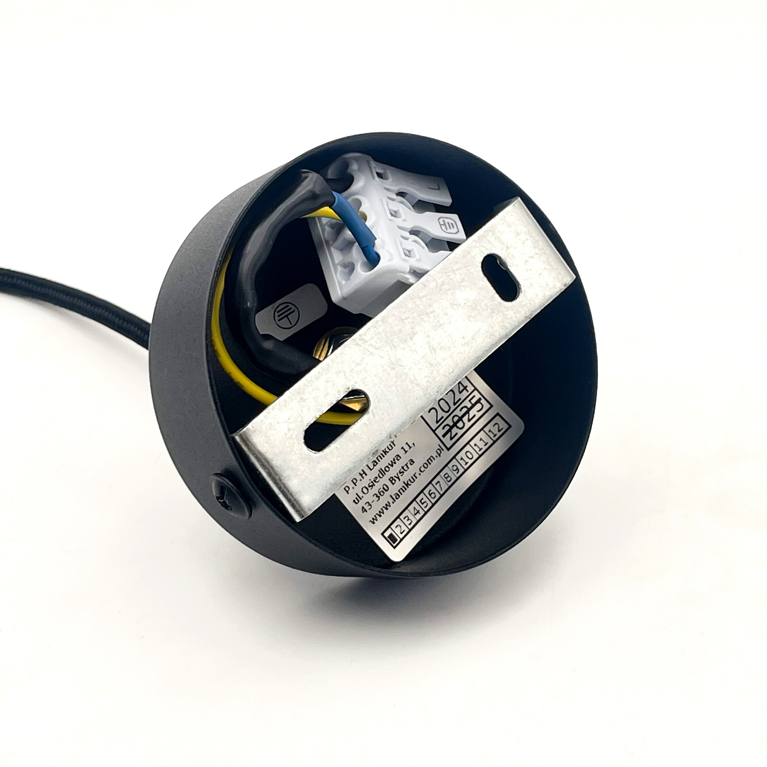 Lamkur Hängeleuchte Marcus schwarz Glas Holz Stahl B/H/L: ca. 20x10x20 cm E27 1 Brennstellen