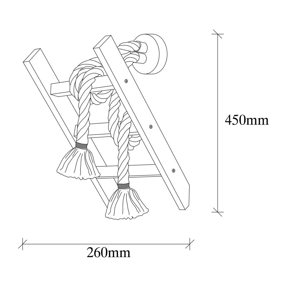 Opviq Wandleuchte Erebos natur Holz B/H/T/L: ca. 26x45x26x25 cm E27 1 Brennstellen