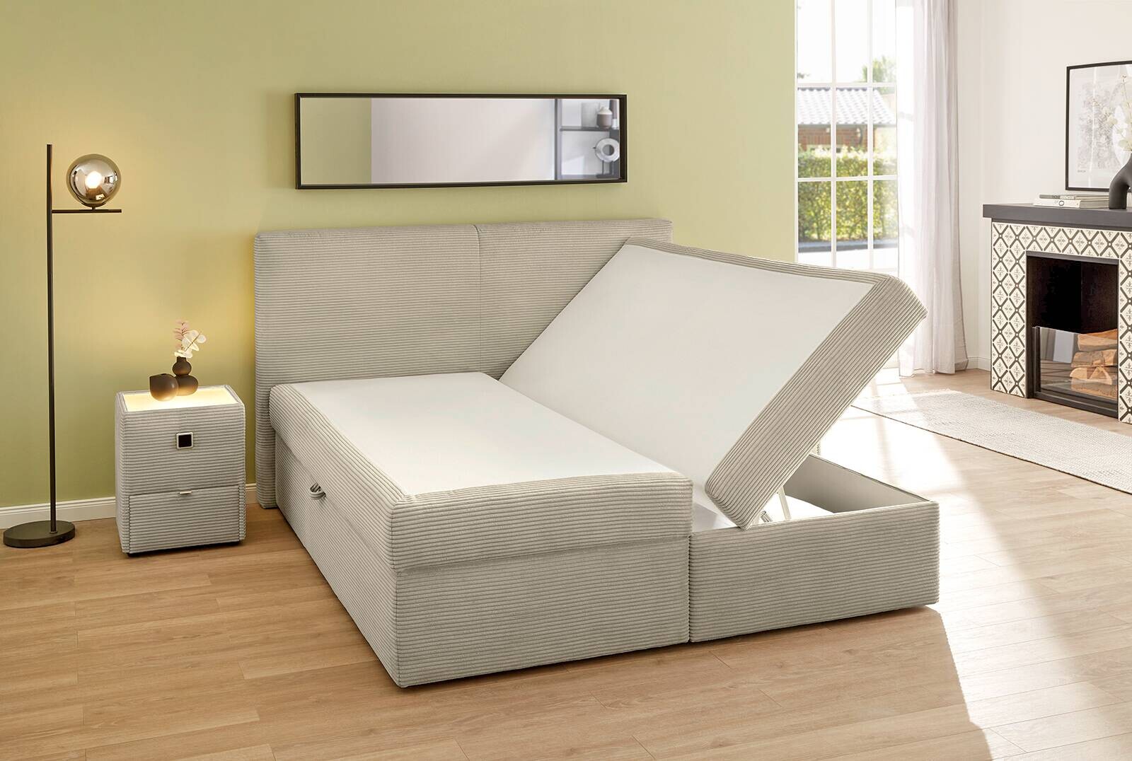 Boxbett  Greige Liegefläche B/L: ca. 180x200 cm