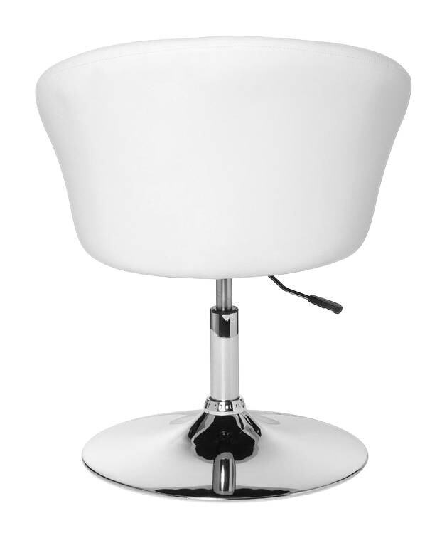 Drehstuhl weiß Chrom Kunstleder Metall