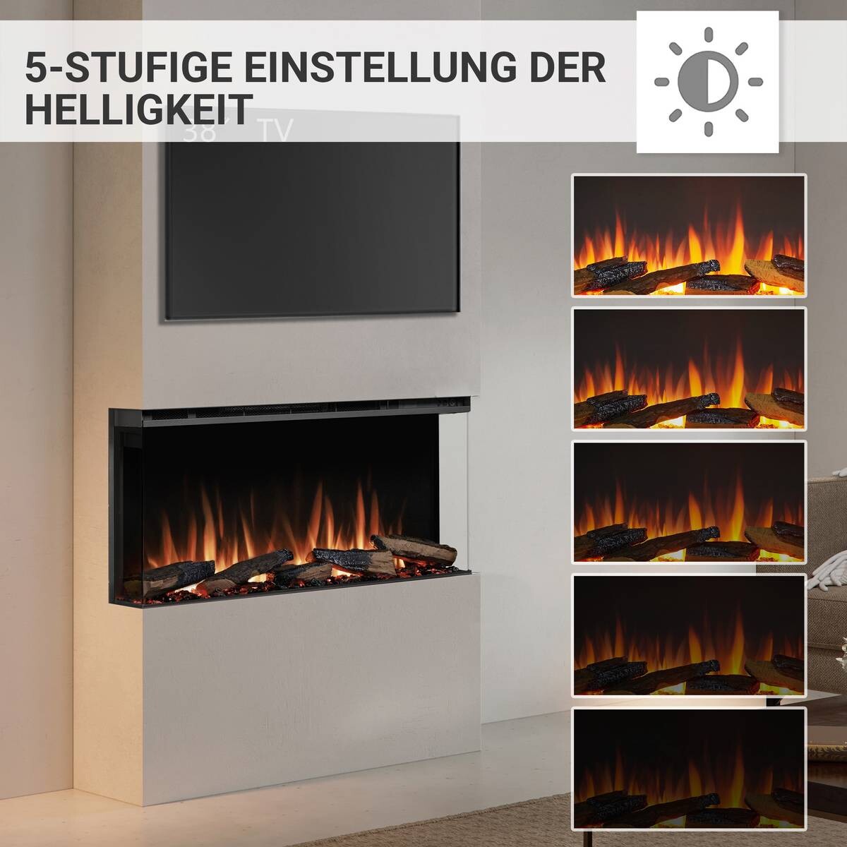 Balderia Elektrischer-Kamin EF407A Athena 36" B/H/T/L: ca. 92,8x49,5x21x92,8 cm