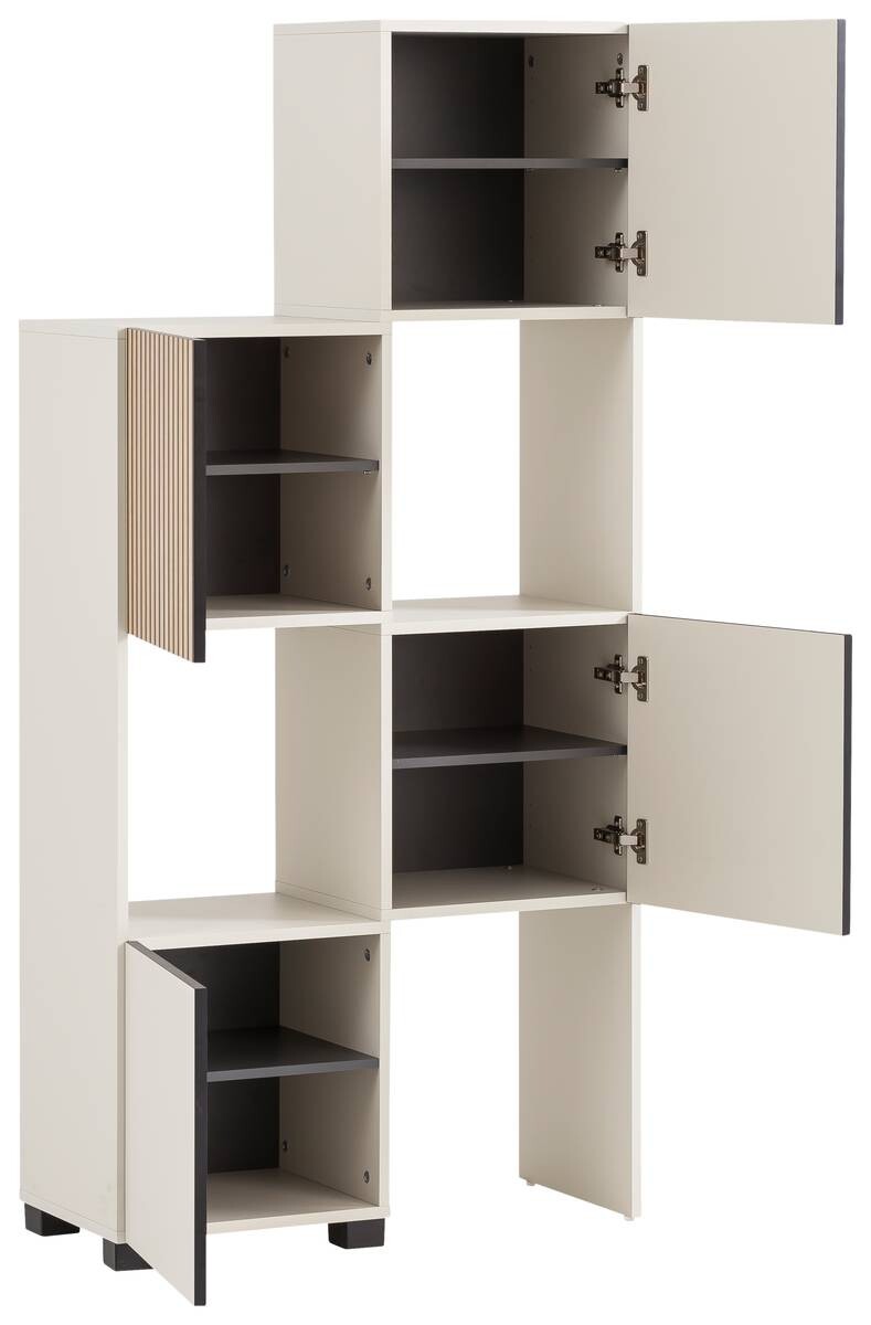 Regal Alexa creme beige B/H/T: ca. 76x165,1x33,1 cm