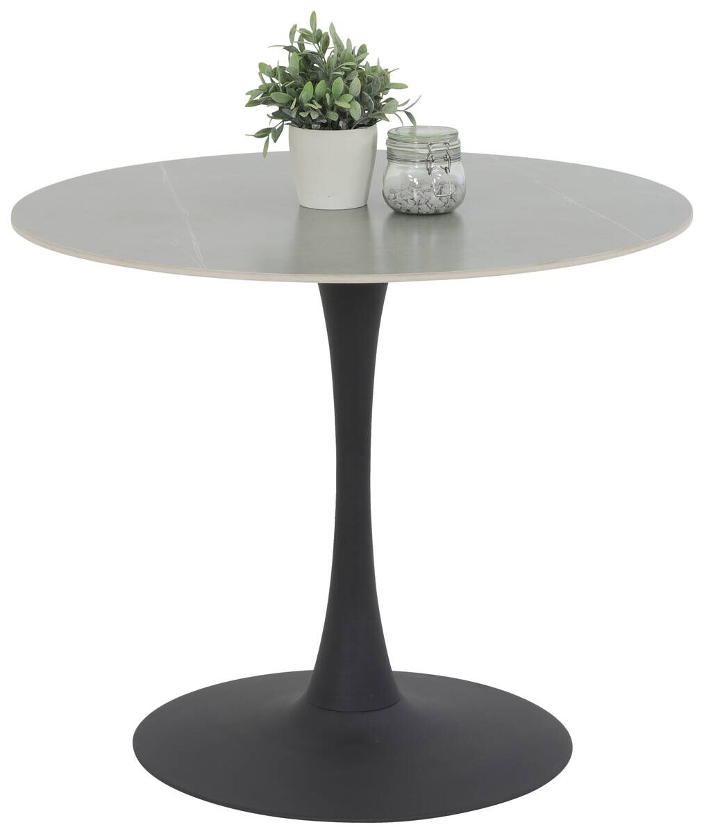 Esstisch Paola I Marmoroptik grau anthrazit H/D: ca. 75x90 cm