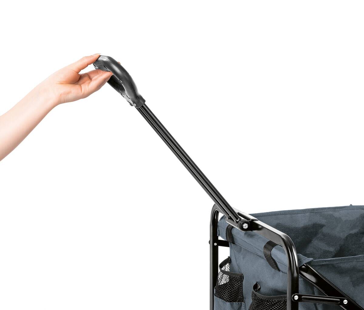 EasyMaxx Bollerwagen grau Metall B/H/L: ca. 14x51,5x64,5 cm