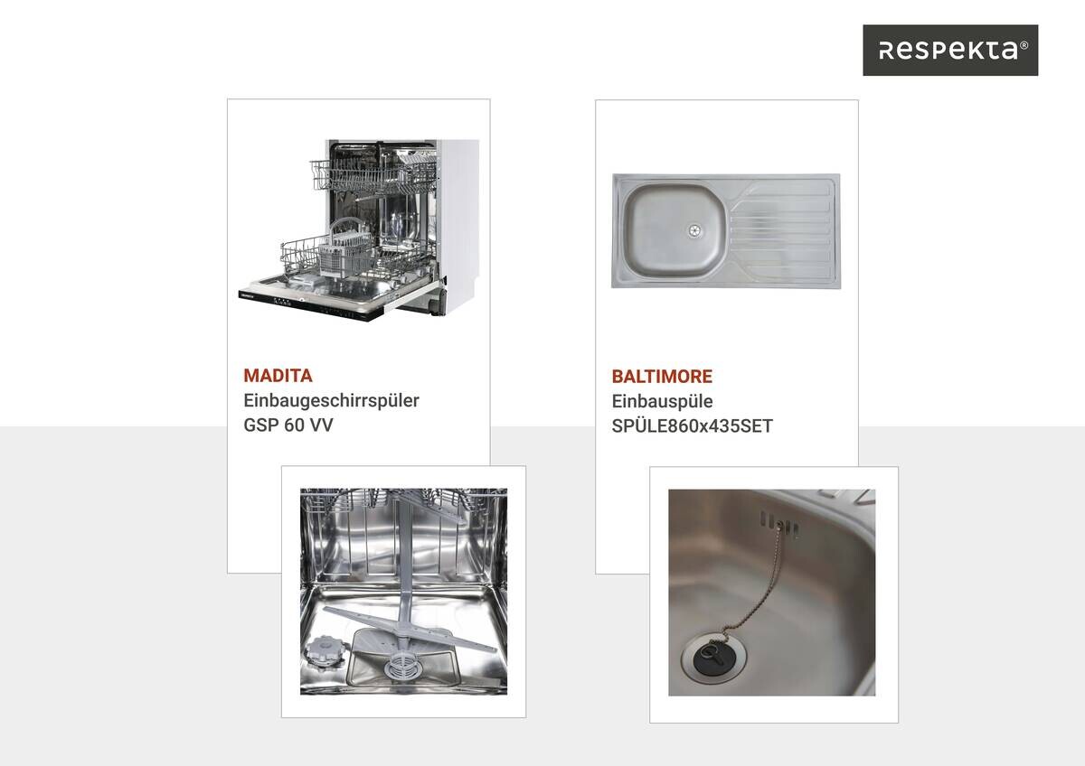 Respekta Winkelküche Hilde weiß matt B/H/T: ca. 310x205x60 cm