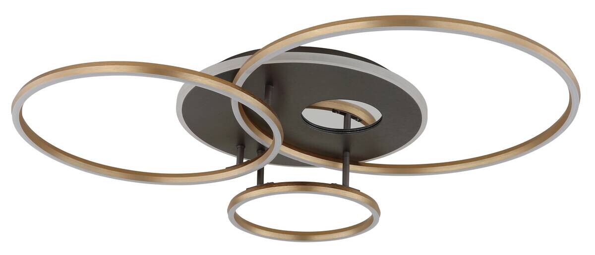 GLOBO Deckenleuchte Invertina anthrazit Opal gold Aluminium Acryl Kunststoff B/H/L: ca. 70x13x90 cm 1 Brennstellen