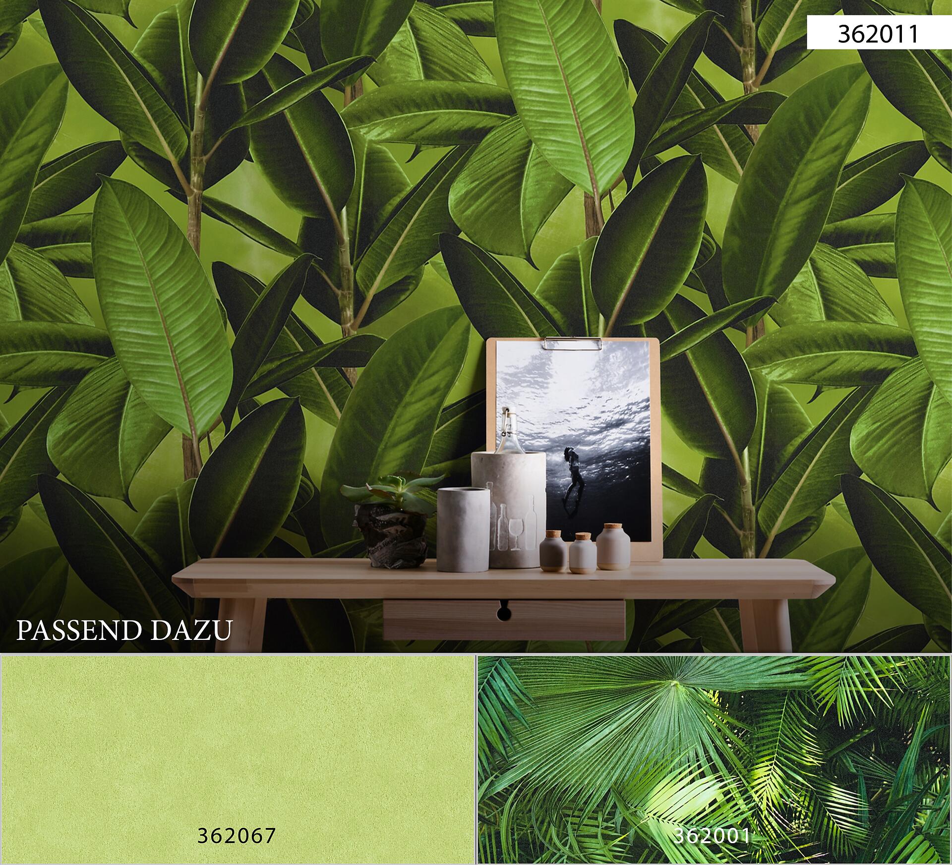 Vliestapete Palmen grün B/L: ca. 53x1005 cm