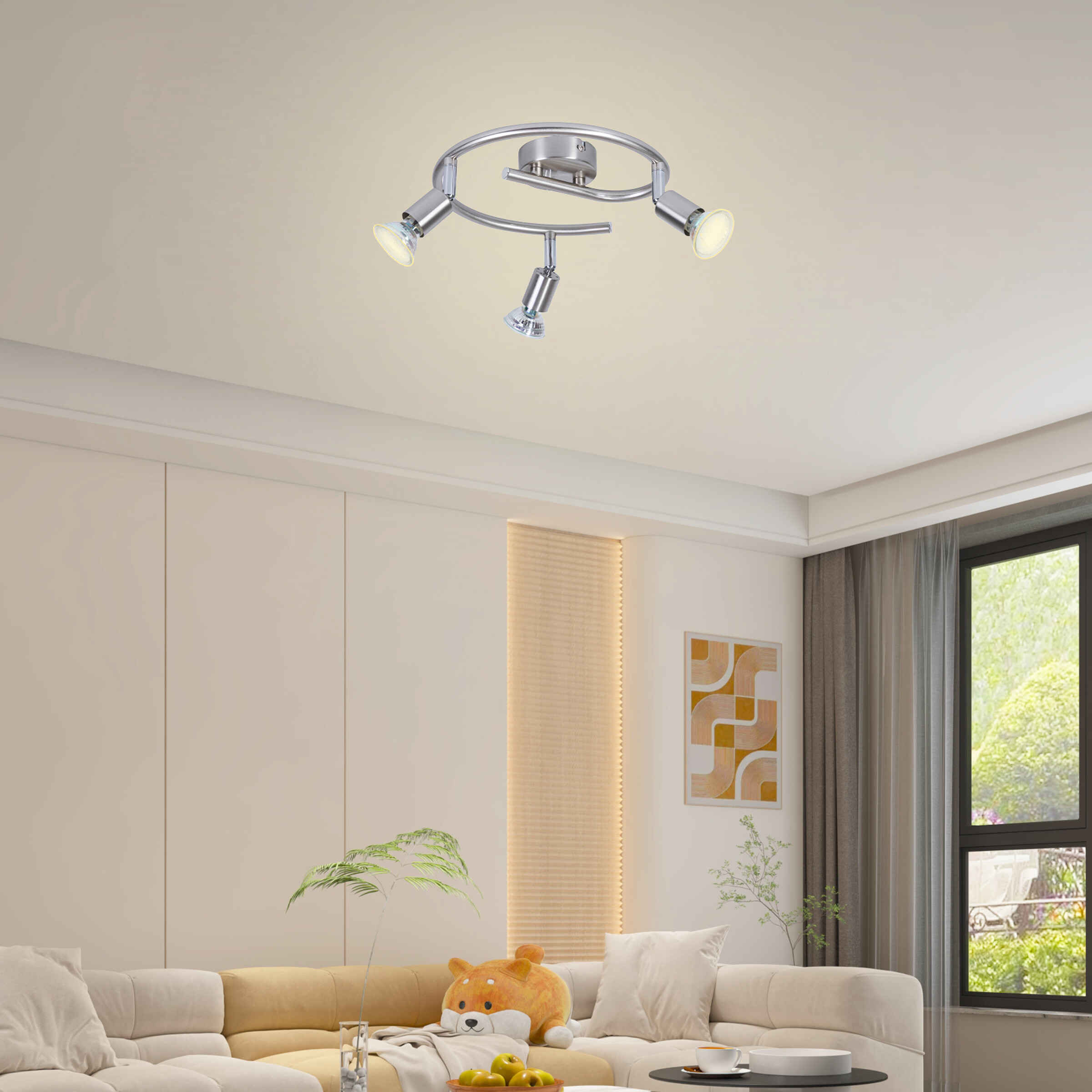 POCOline Spotspirale Boris nickel B/H/L: ca. 25x10x25 cm 3 Brennstellen