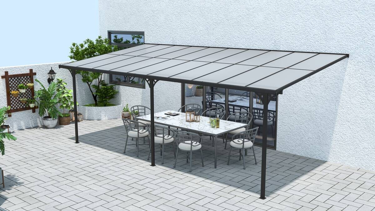 Westmann Terrassenüberdachung Bruce schwarz Aluminium B/H/L: ca. 617x270x300 cm