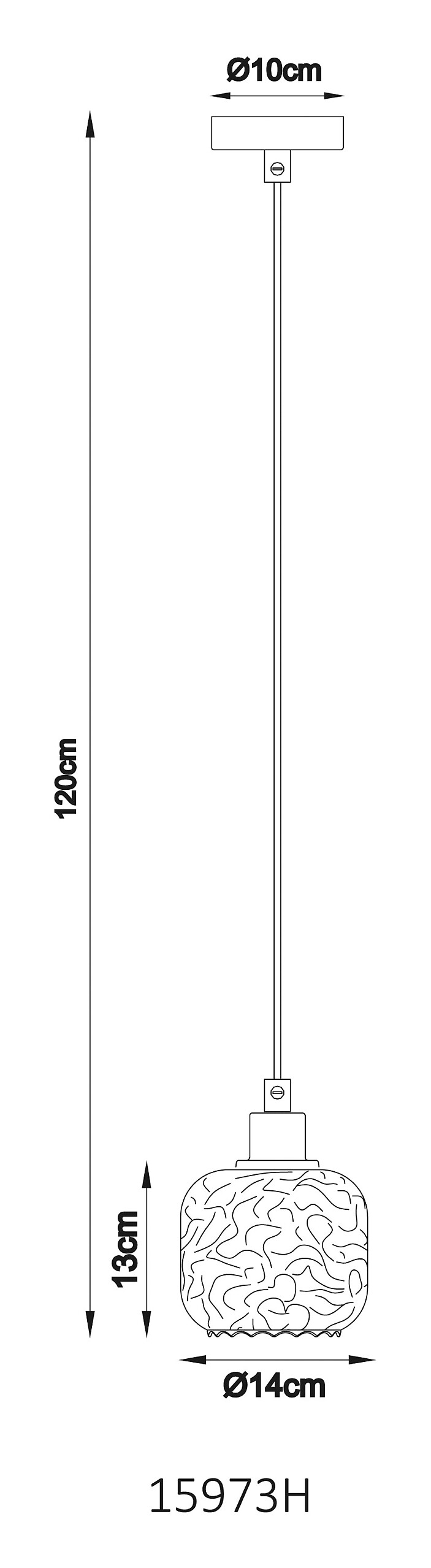 GLOBO Hängeleuchte Rauch beige Glas Metall B/H/L: ca. 18x24x18 cm E27 1 Brennstellen