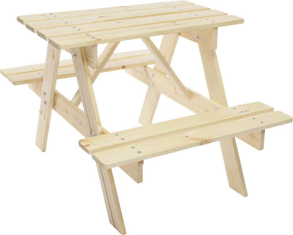 Timbela Kindersitzgarnitur M012 natur Holz B/H/L: ca. 60x50x81 cm