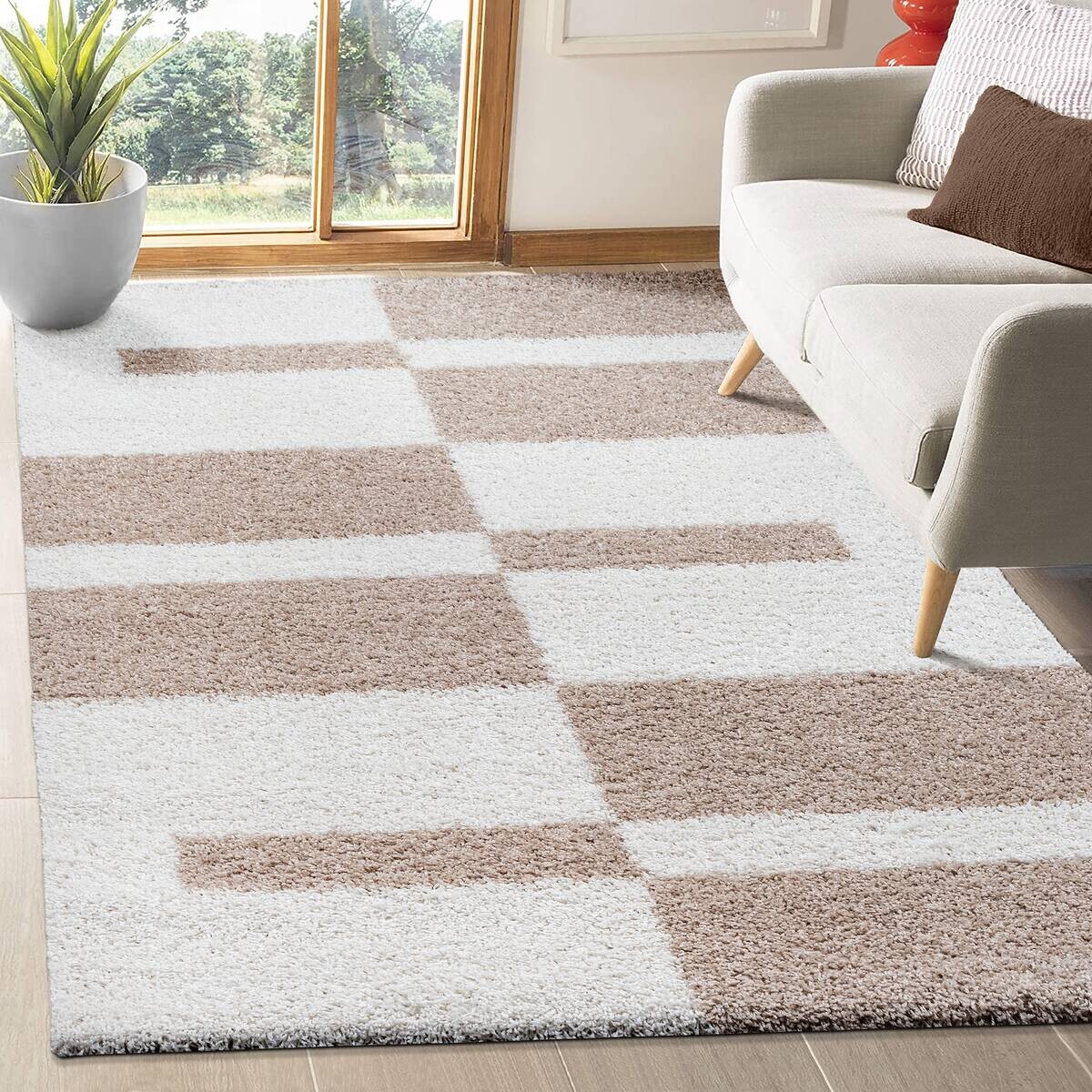 Sanat Hochflorteppich MILANO beige B/L: ca. 200x290 cm