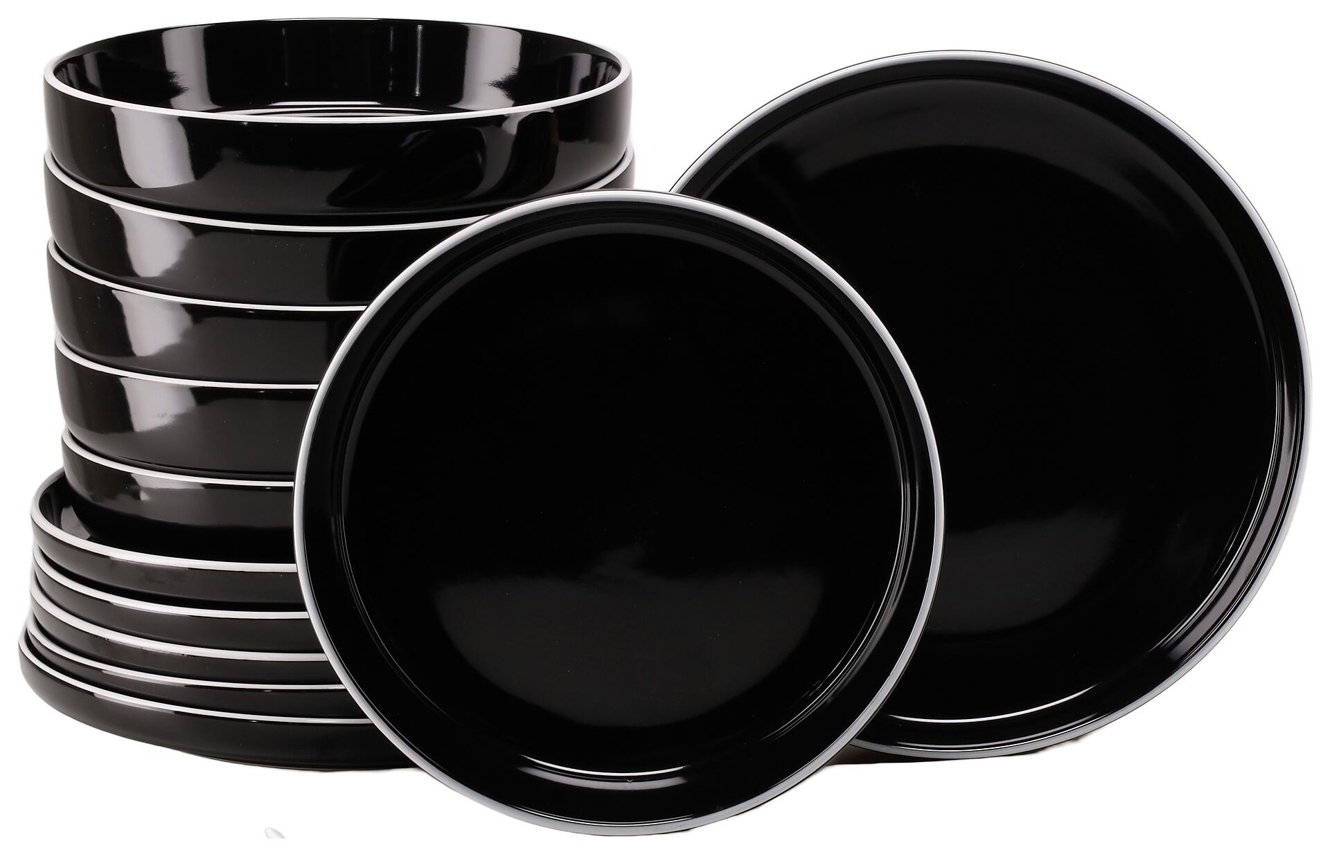 CreaTable Tafelservice Nordic Gourmet schwarz Steinzeug 12 tlg.