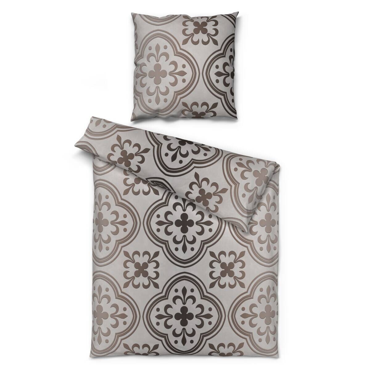 Baumwoll Bettwäsche Renforce braun Baumwolle B/L: ca. 135x200 cm