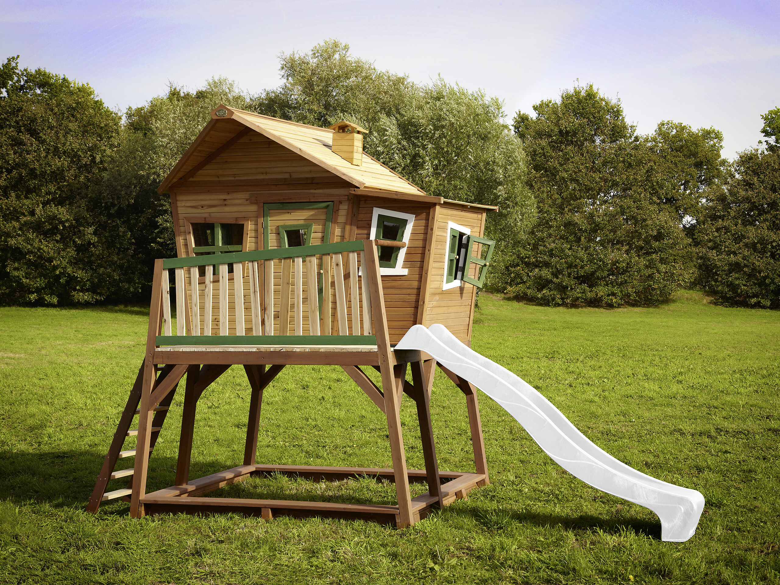 AXI Spielhaus Max braun B/H/L: ca. 432x288x193 cm