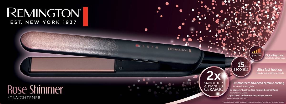 REMINGTON Haarglätter S5305 schwarz rosa Kunststoff B/H/L: ca. 3x9x32 cm