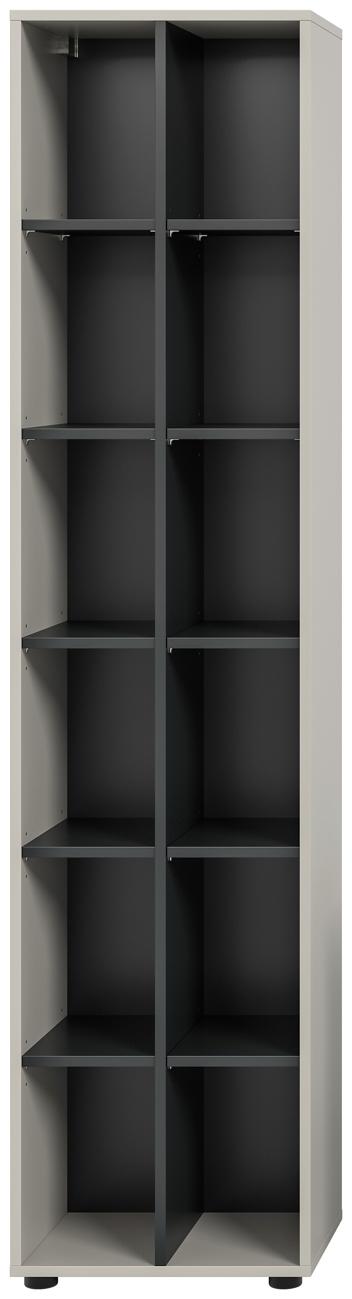 Regal Noida Kaschmirgrau Nachbildung schwarz B/H/T: ca. 192x45x35 cm