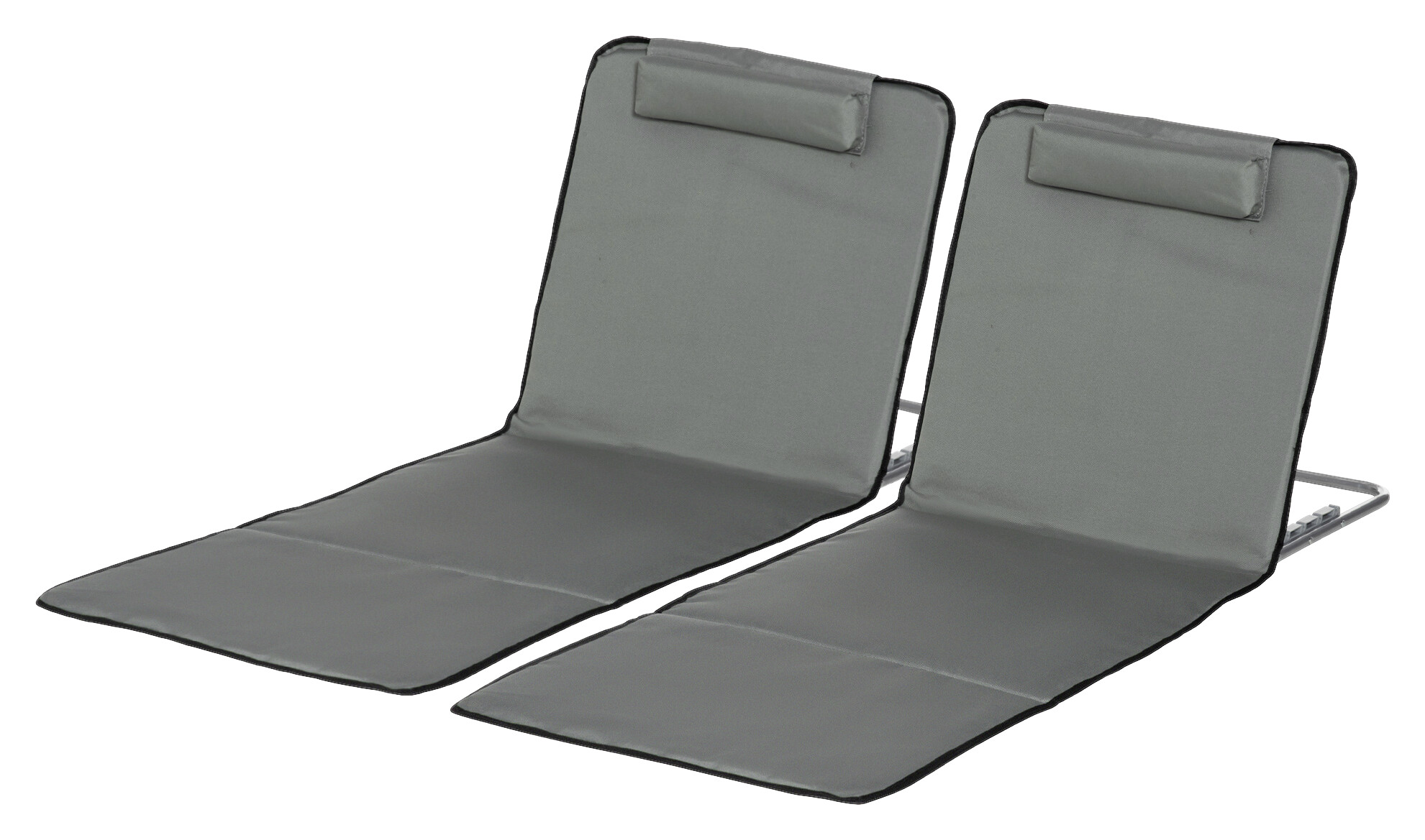 Outsunny Strandliege 2er Set grau Stahl B/H/L: ca. 53x35x124 cm
