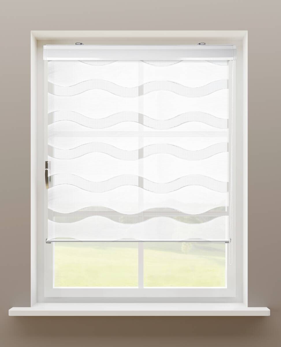 Doppelrollo mit Blende Welle weiß B/L: ca. 120x160 cm