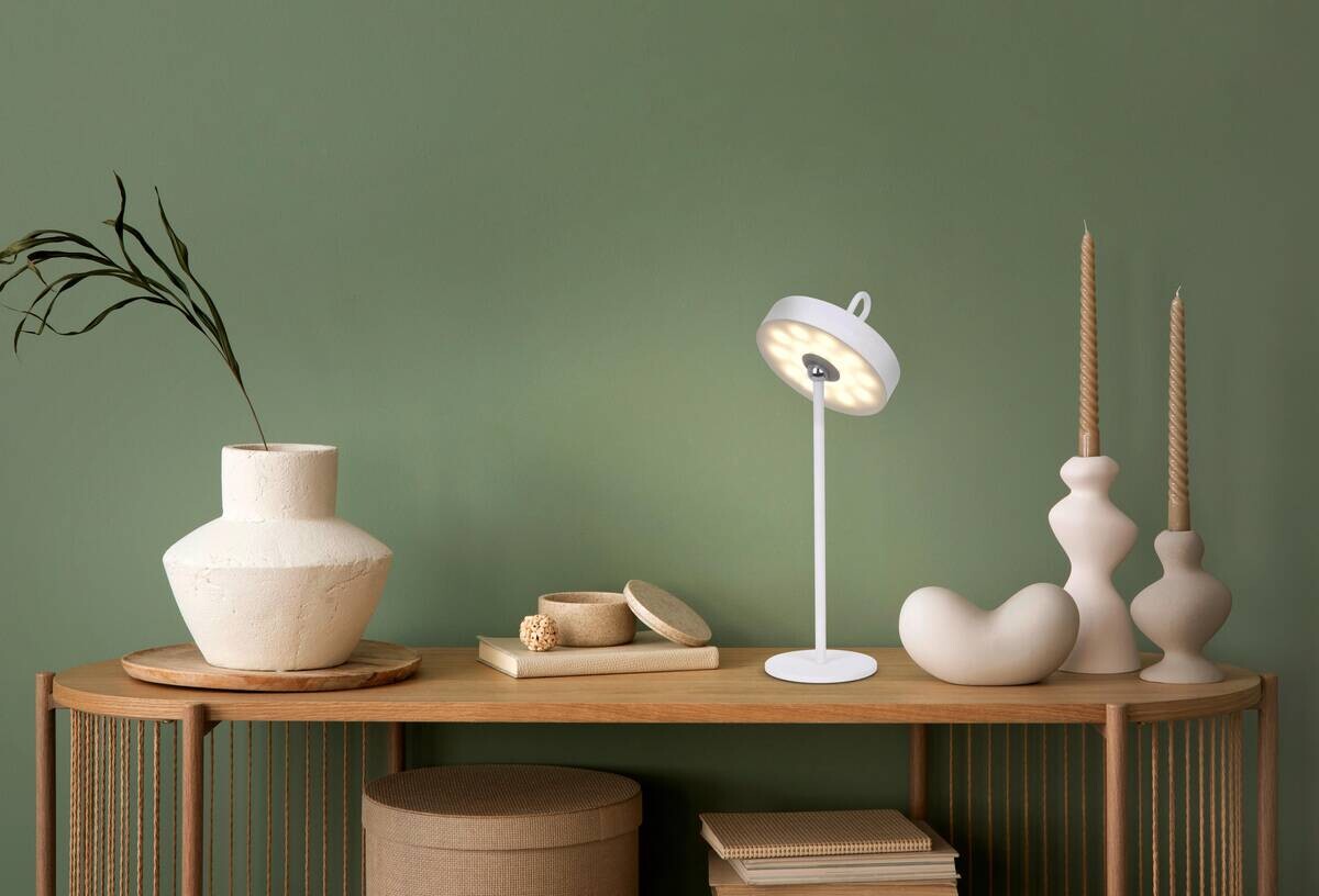 Näve Leuchten Tischleuchte 5315323 weiß Metall Kunststoff B/H/T: ca. 12,5x35x12,5 cm 1 Brennstellen