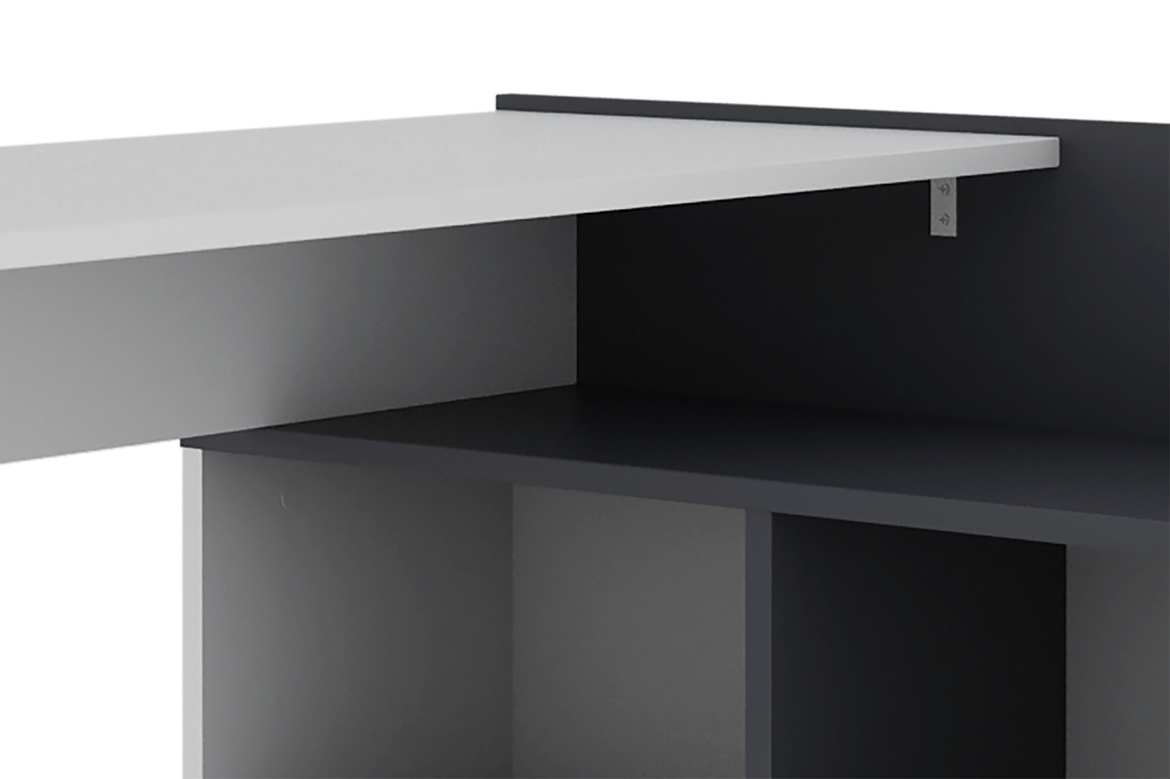 Eckschreibtisch BERNI weiß Graphit B/H/T: ca. 102x77,5x80 cm