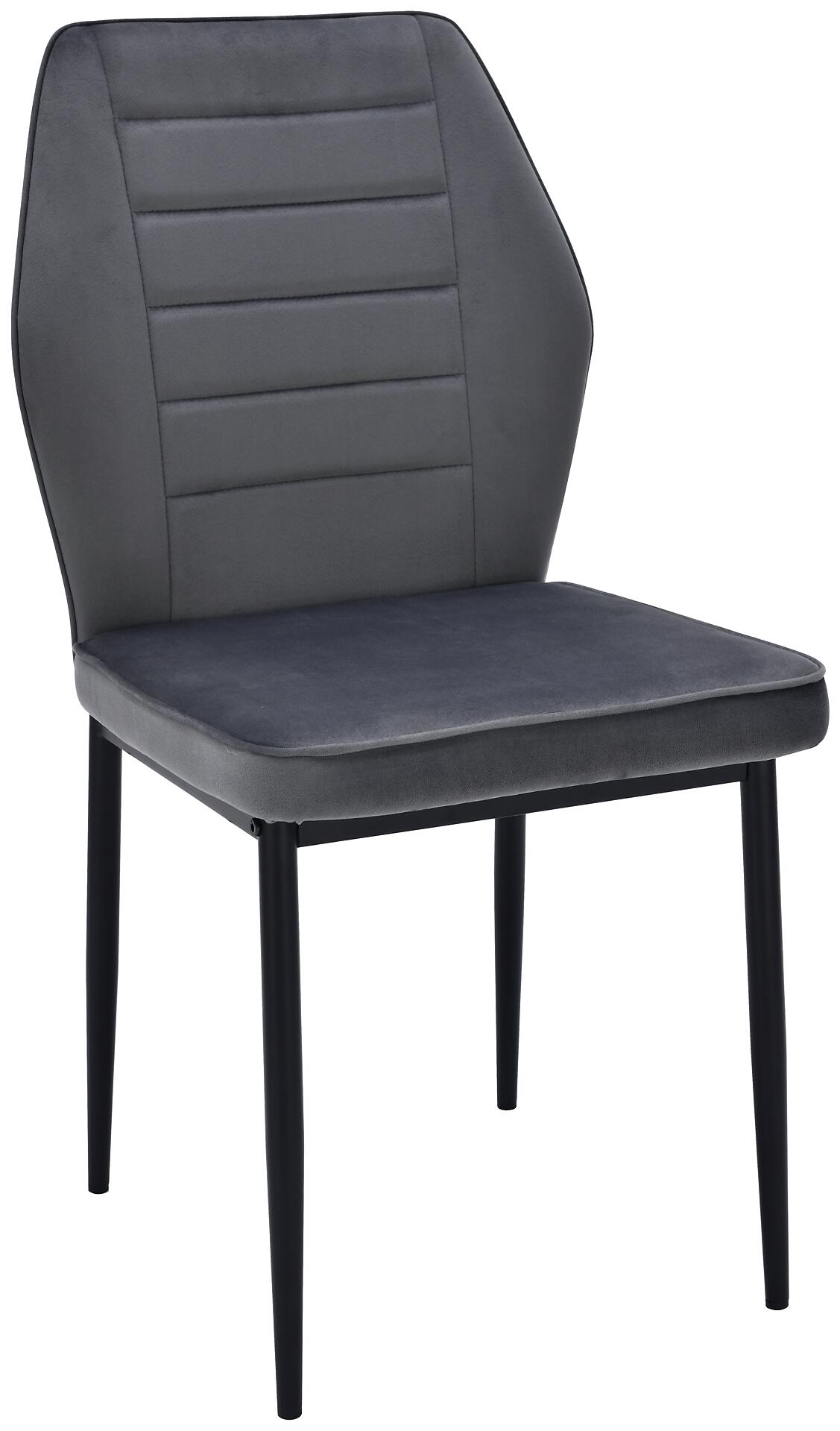 Stuhl Jimmy dunkelgrau Samtoptik B/H/T: ca. 42x87,5x57 cm