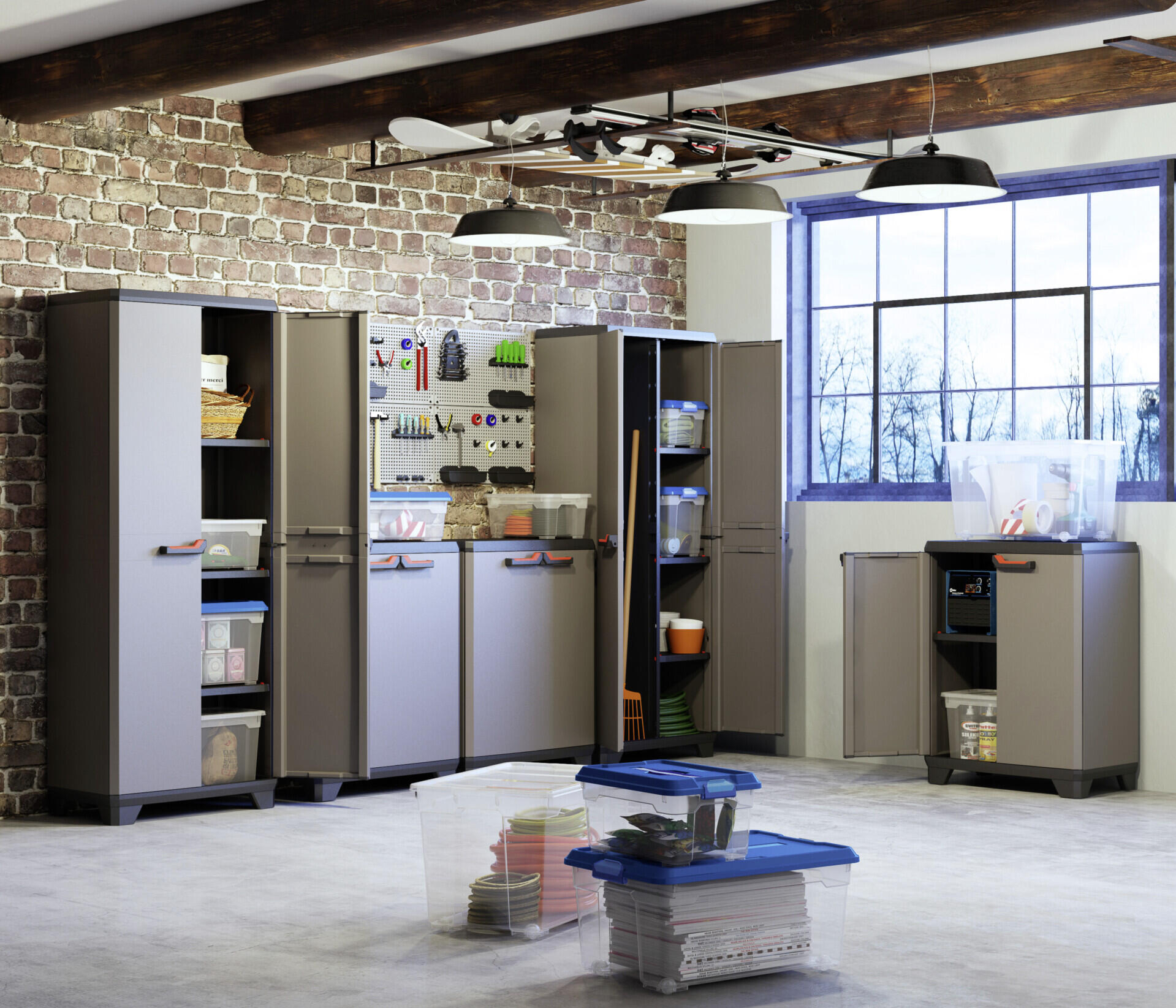 Keter Kunststoffschrank Stilo grau Kunststoff B/H/T: ca. 68x173x39 cm