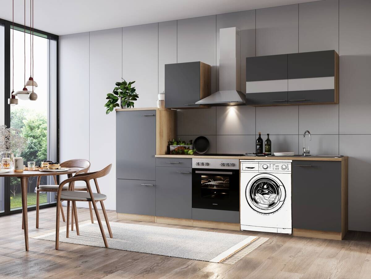 Respekta Küchenblock Merle grau B/H/T: ca. 280x200x60 cm