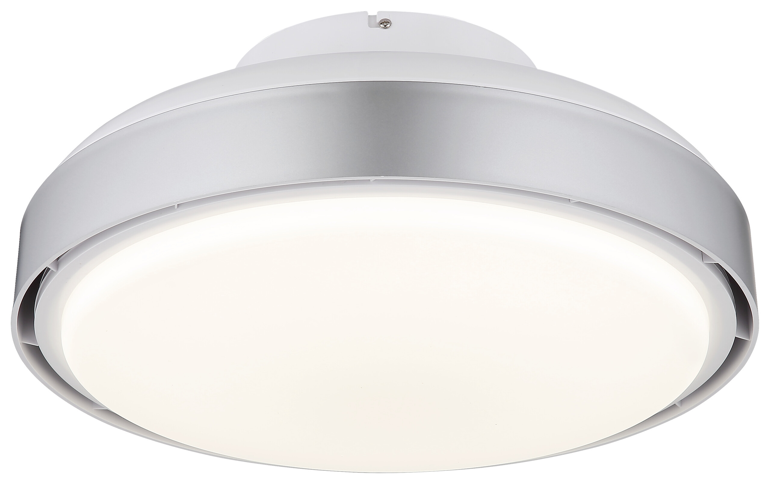 GLOBO LED-Deckenventilator Opal silber weiß Acryl Kunststoff H/D: ca. 20x45 cm 1 Brennstellen