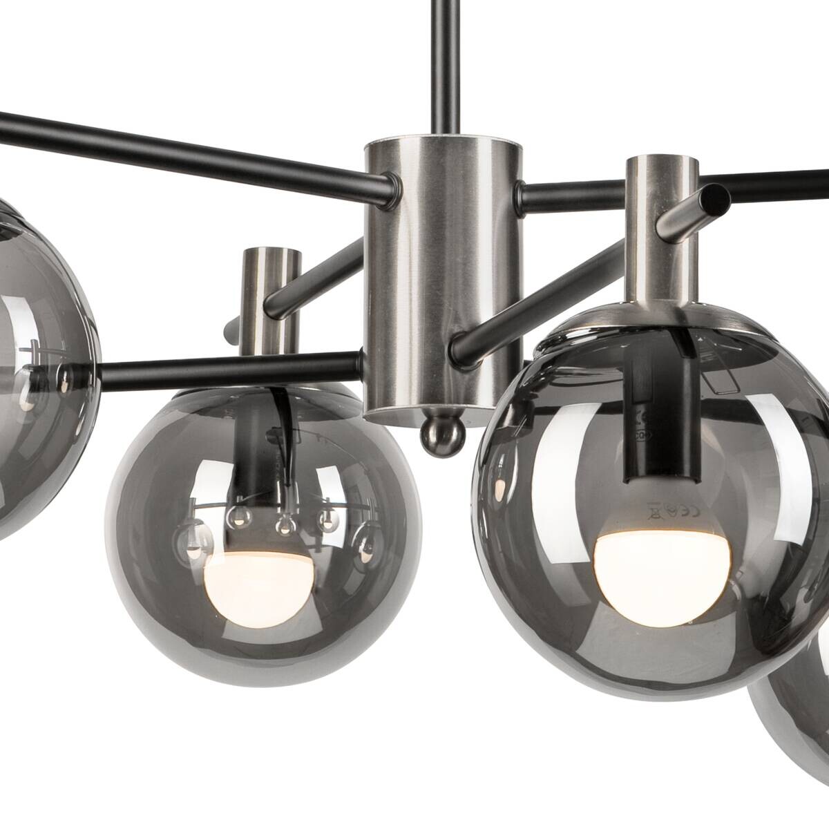 Lamkur Deckenleuchte Lilou Chrom Glas Stahl B/H/L: ca. 54x53x54 cm E14 6 Brennstellen