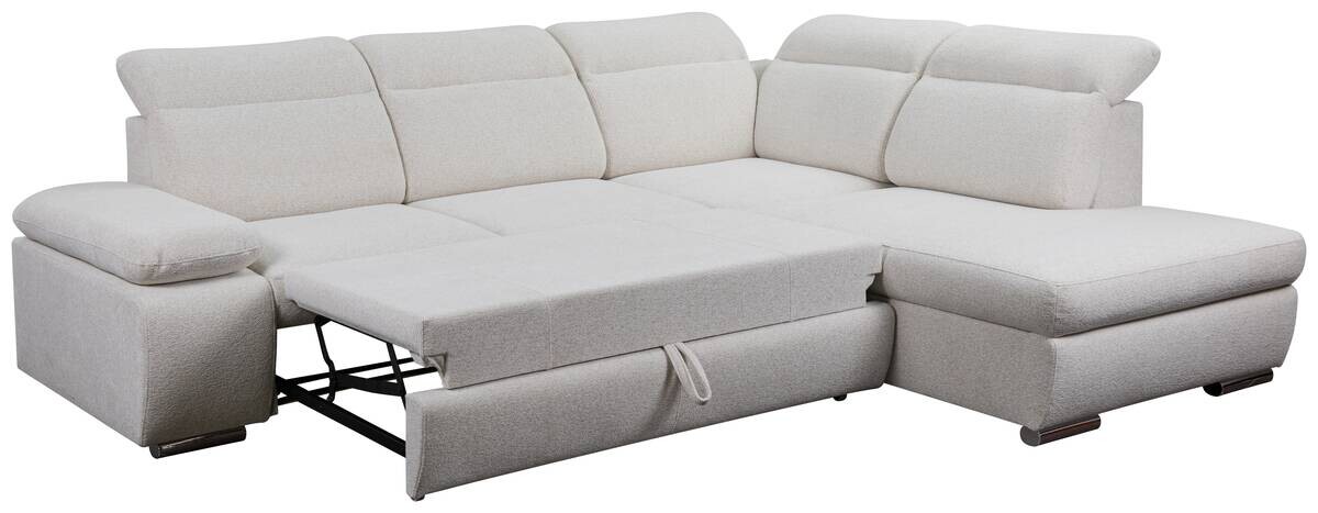 Ecksofa mit Bettfunktion und Bettkasten beige Microfaser B/H/T: ca. 282x100x232 cm Ecksofa mit Bettfunktion und Bettkasten beige Microfaser B/H/T: ca. 282x100x232 cm