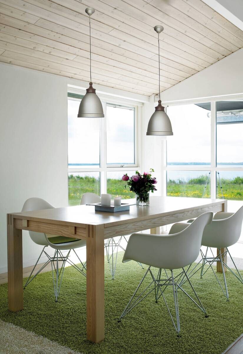 Näve Leuchten Pendelleuchte 6076159 silber Metall B/H/T: ca. 25x126,5x25 cm E27 1 Brennstellen