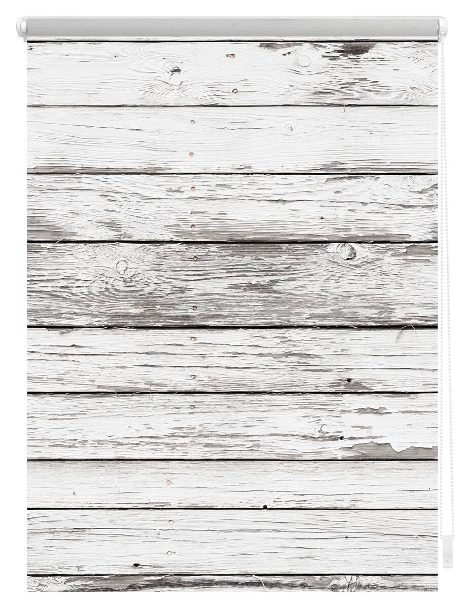 LICHTBLICK Rollo Bretter Vintage weiß B/L: ca. 120x150 cm