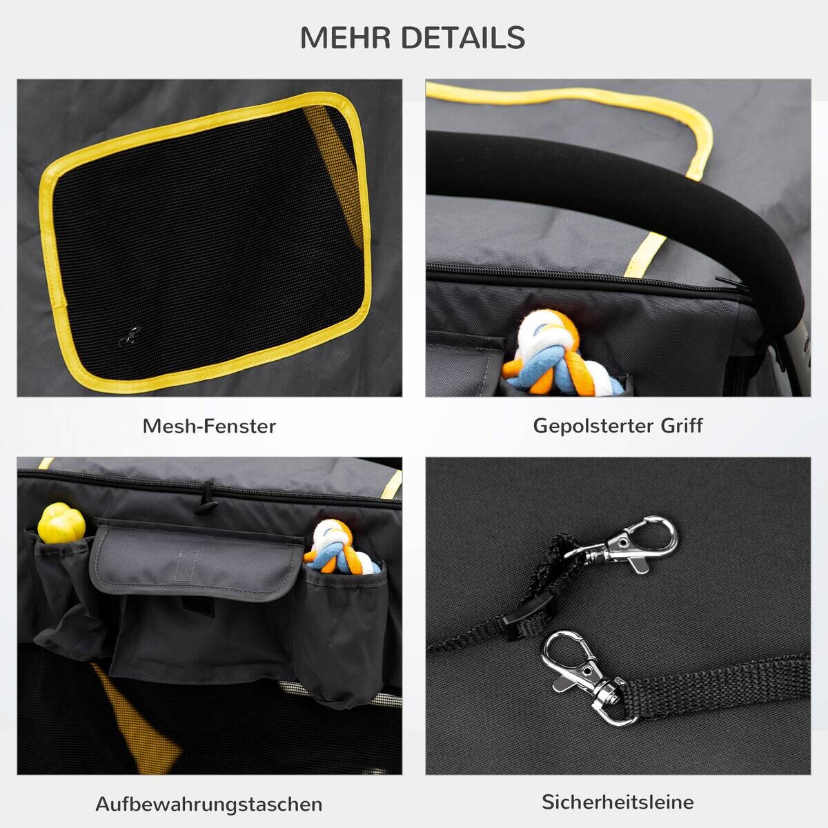 PawHut Hunde-Zubehör dunkelgrau Polypropylen B/H/L: ca. 65x112x100 cm