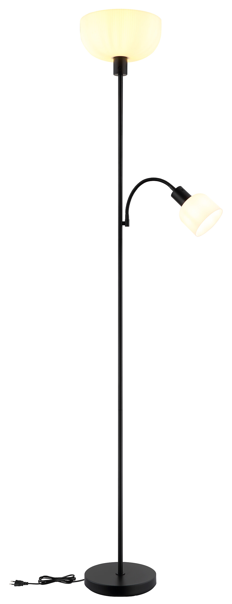 GLOBO Stehleuchte schwarz Metall Kunststoff B/H/L: ca. 14,5x67,5x33 cm 2 Brennstellen