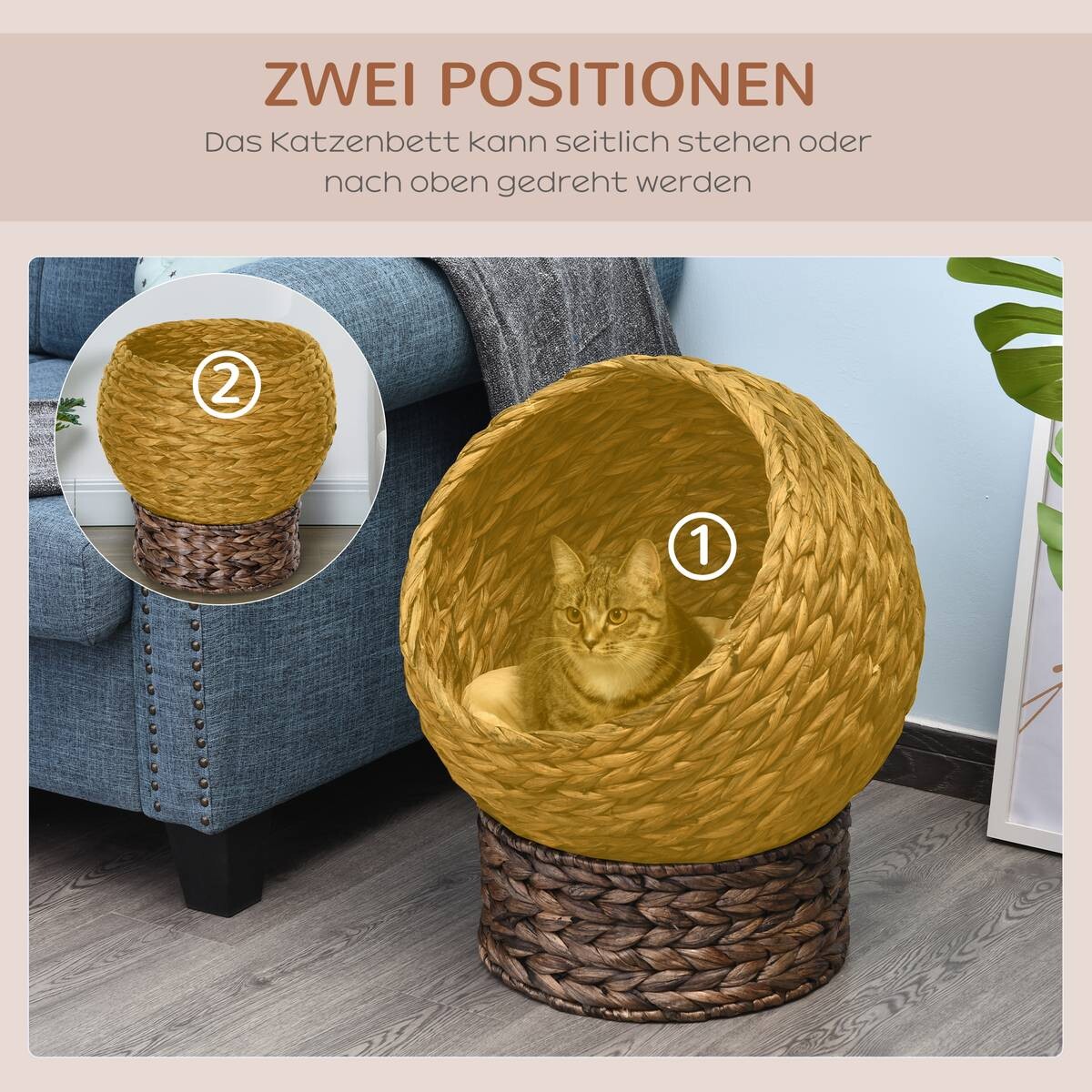 PawHut Katzenhaus braun Eisen H/L: ca. 60x42 cm