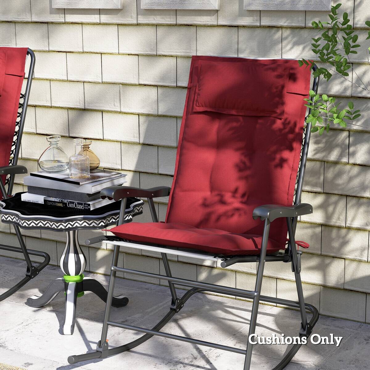 Outsunny Liegenauflage 2er Set weinrot Polyester B/H/L: ca. 50x5x116 cm