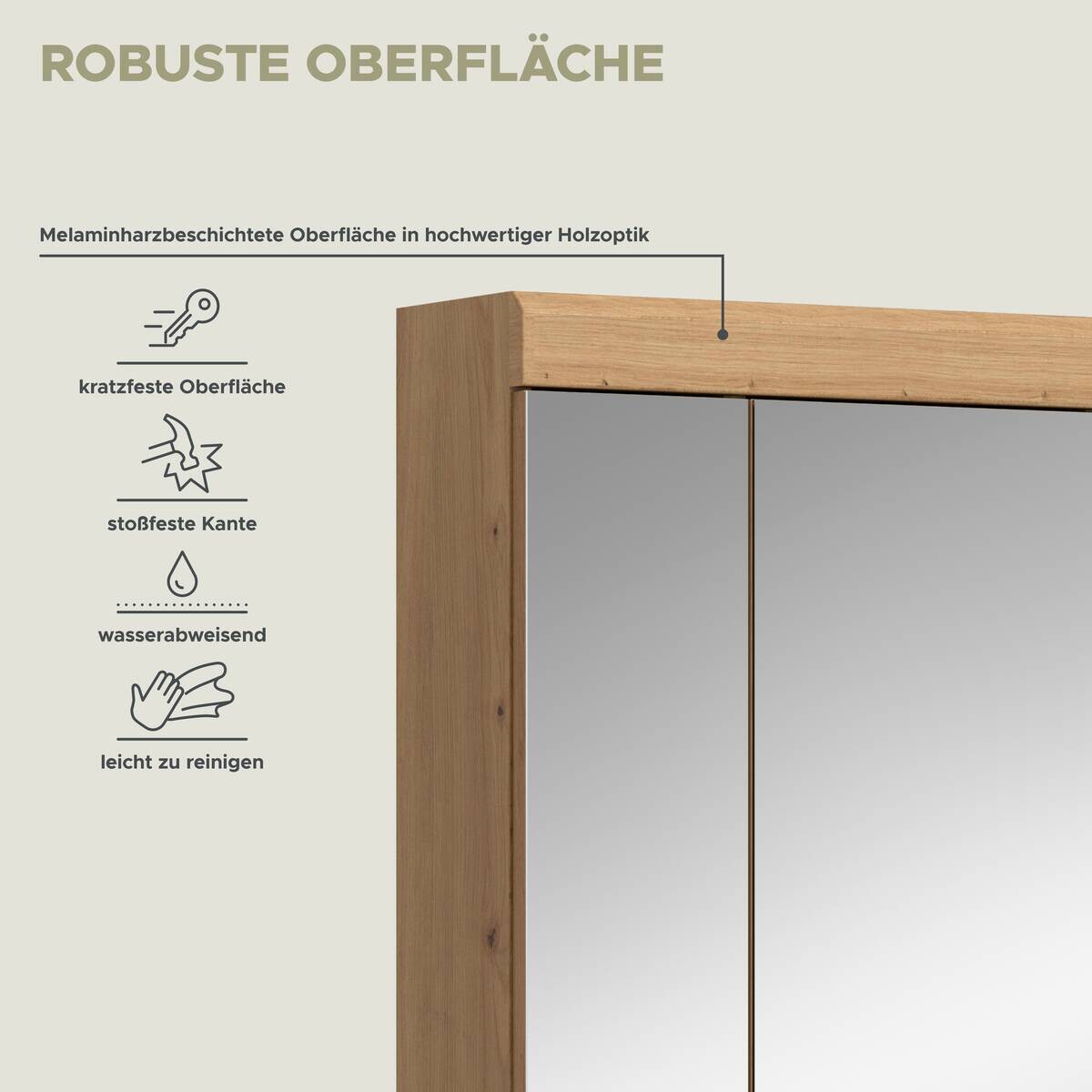 Spiegelschrank Scout Eiche Artisan Nachbildung salbei Nachbildung B/H/T: ca. 60x79x18 cm