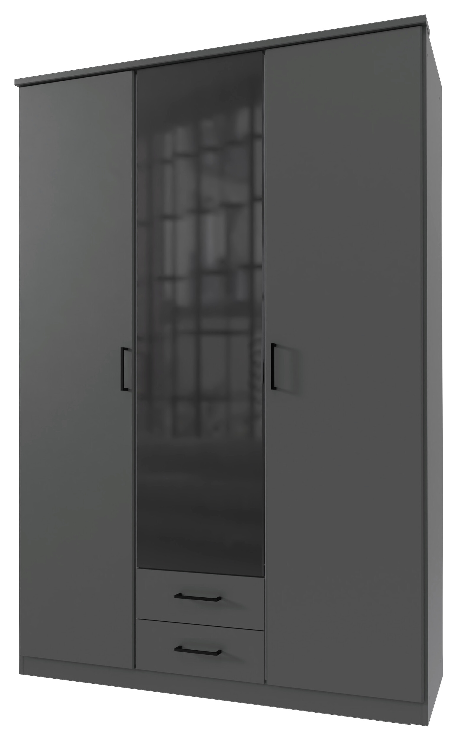 Kleiderschrank Soest Graphit schwarz B/H/T: ca. 135x199x58 cm