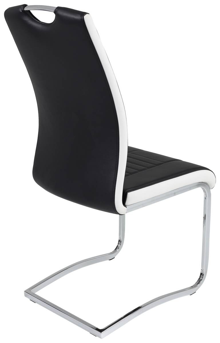 Schwingstuhl Tabea 4er Set schwarz weiß Kunstleder Kunstleder B/H/T: ca. 43x99x61 cm