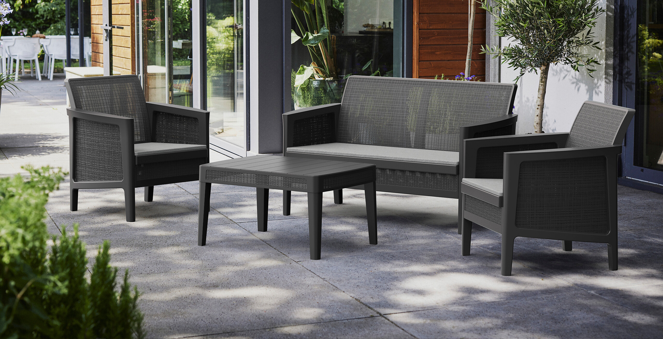 Jardin Gartensitzgruppe Atlas Graphit Kunststoff