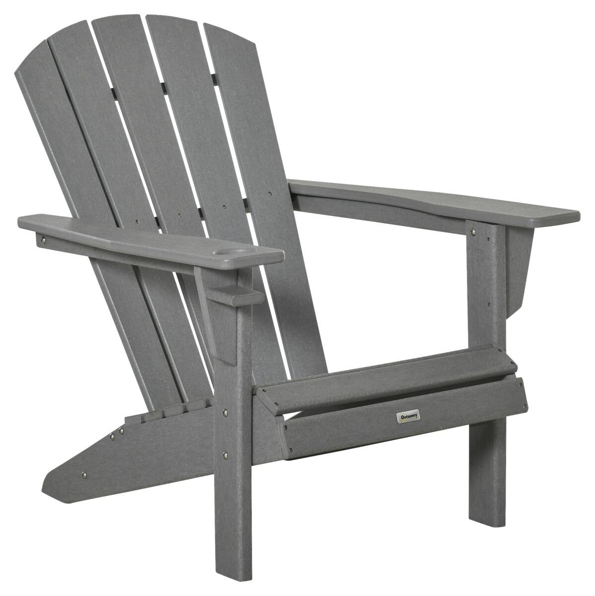 Outsunny Gartenstuhl grau Holzwerkstoff B/H/T: ca. 75x90x87 cm