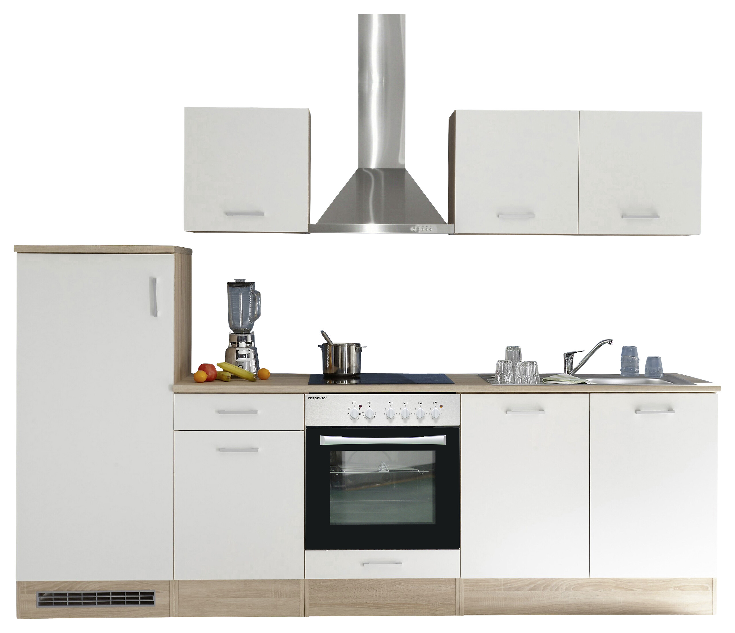 Respekta Küchenblock Economy weiß matt B/H/T: ca. 270x200x60 cm